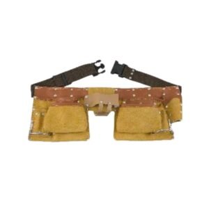 Brown 11 Pocket Professional Style Split Leather Carpenter Apron, For Construction
